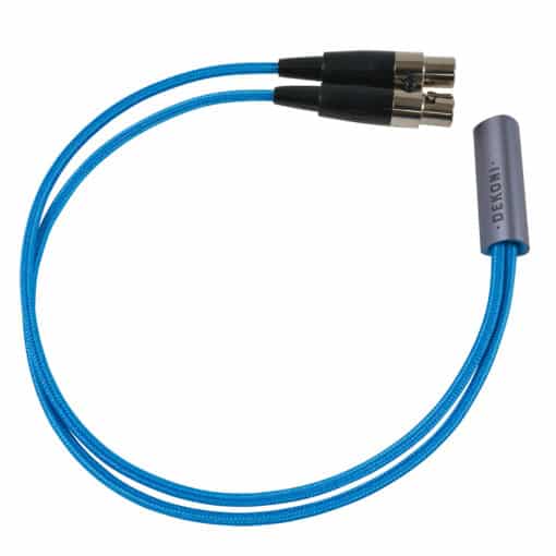 Ensemble Postsplit 4-Pin Mini-XLR Connectors with Blue Nylon Woven Jacket