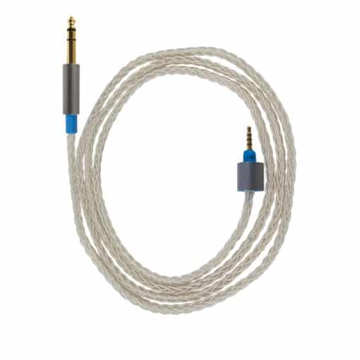 Kopfhörerkabel Ensemble Presplit 6.35mm Unbalanced Silver Braided Cable