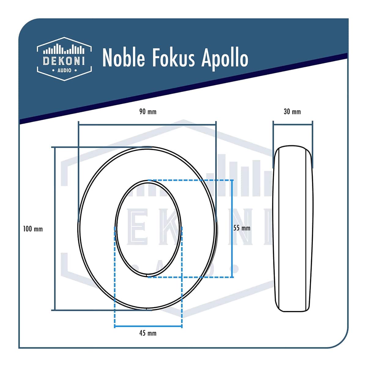 Ersatz-Ohrpolster Noble Fokus Apollo Elite Suede 11 EPZ-Apollo-SD Abmessungen