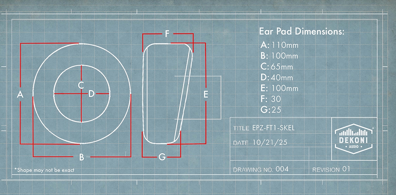 Ersatz-Ohrpolster Fiio FT1 – Custom Hybrid 6 EPZ-FT1-SKEL Abmessungen