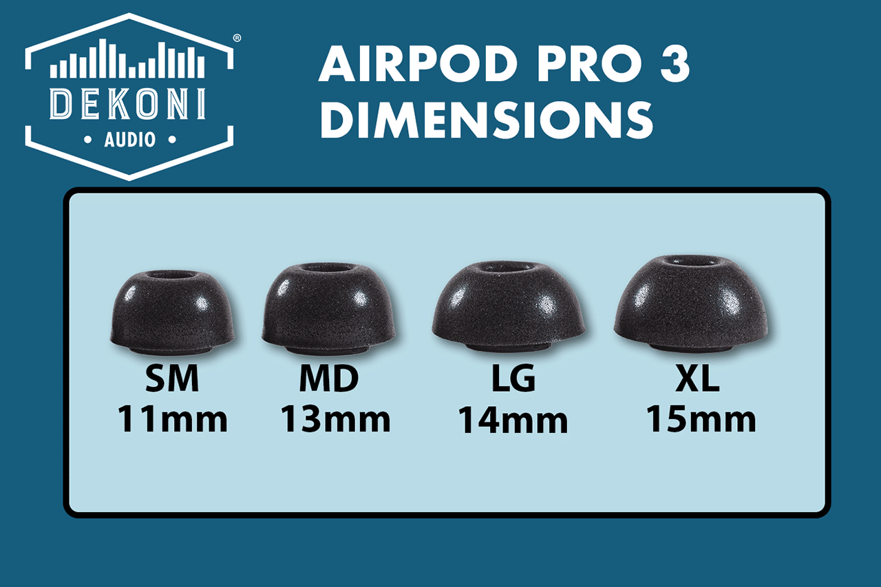 Dekoni Ersatz-Ohrstöpsel Apple Airpods Pro 3 2 ETZ APP3 Dims